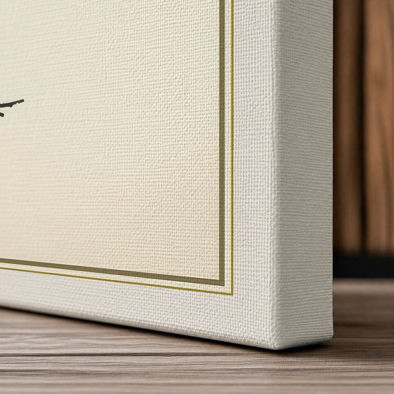 Blossoming Branch Japandi - Wrapped Canvas, 30x20 - 76.2 x 50.8 cm, Cream Border
