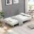 Sofa Bed With Armrest Two Holders Wood Frame, Stainless Leg, Futon White Pvc-1789002836