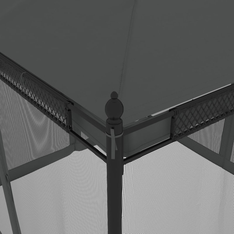 Charlanda 3 x 3m Powder Coated Steel Gazebo, Anthracite