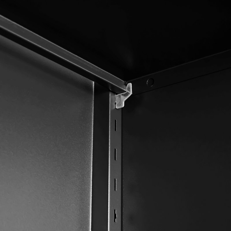 Buffet en métal, armoire de rangement, armoire de cuisine avec tablettes réglables pour la cuisine, Noir