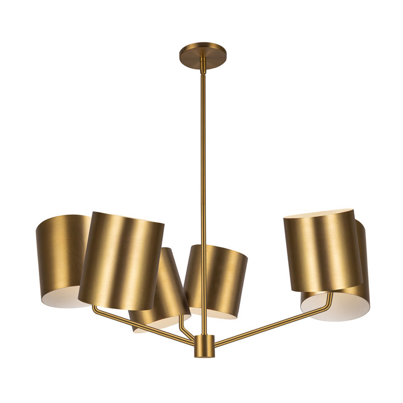 Keiko 6 - Light Chandelier, Brushed Gold