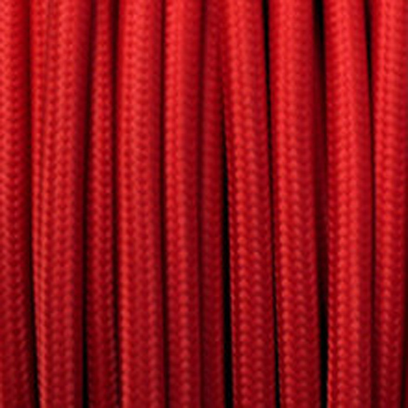 Alasia Cord - Fabric Cable 1m 2 Core Round Electrical Wire for Lamps, Red