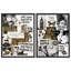 Ensemble 2 pièces d'art mural collage monochrome-112375317-112375319