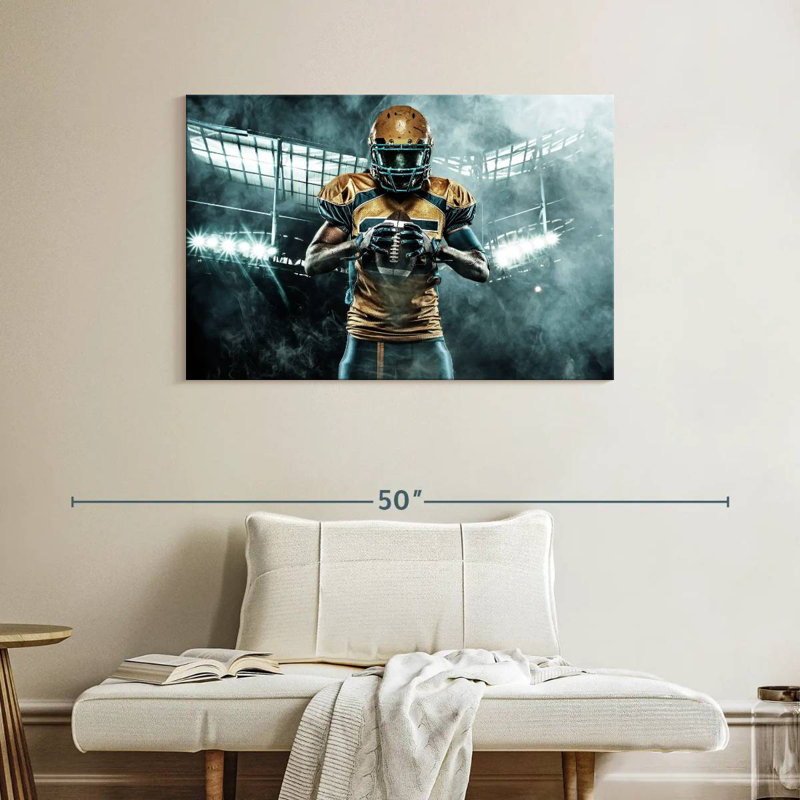  «American Football Player, H 26 po x l 39 po