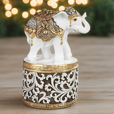 6.25"H Thai Elephant Trinket Box 