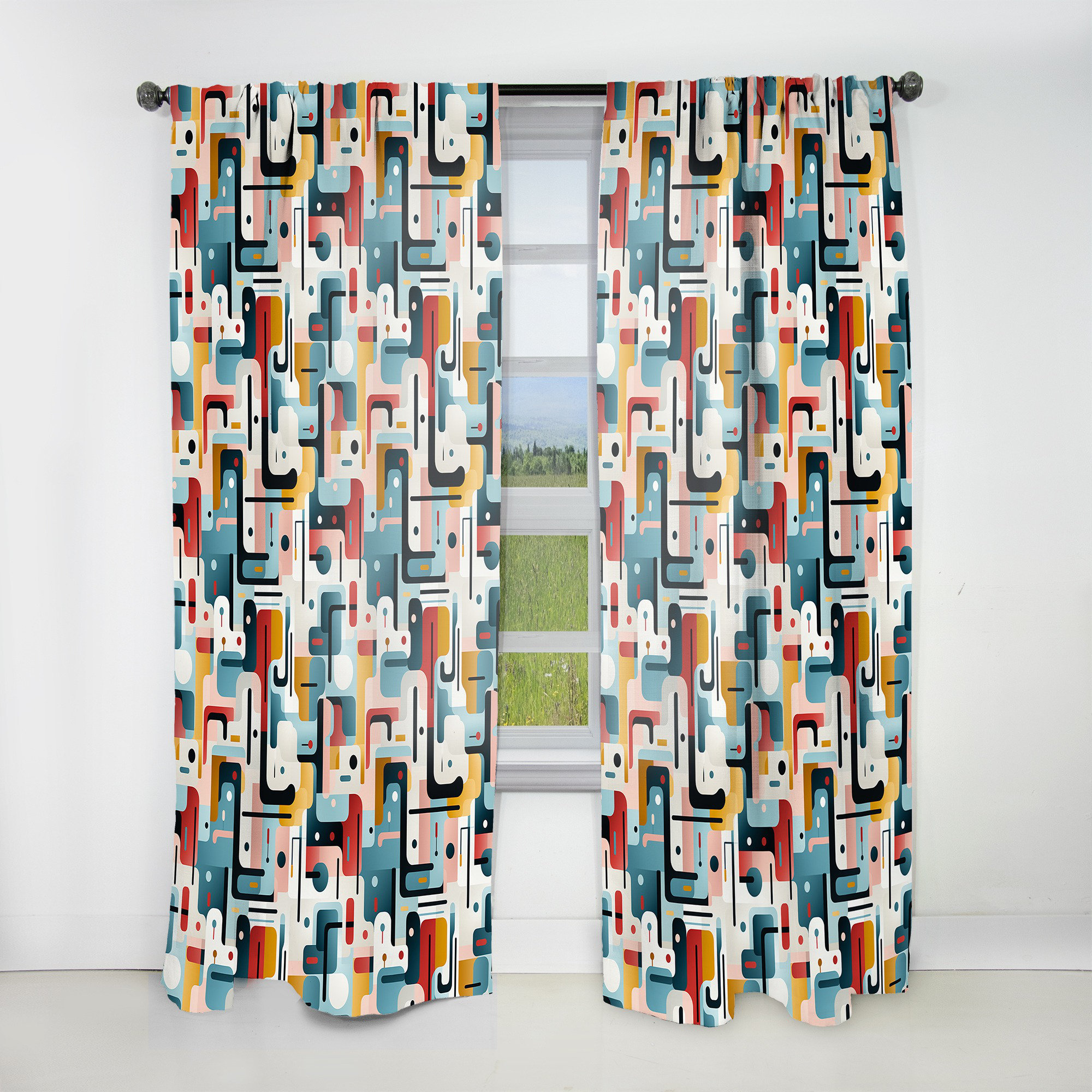 Design Art Urban Abstraction V - Abstract Curtain - Velvet Room ...