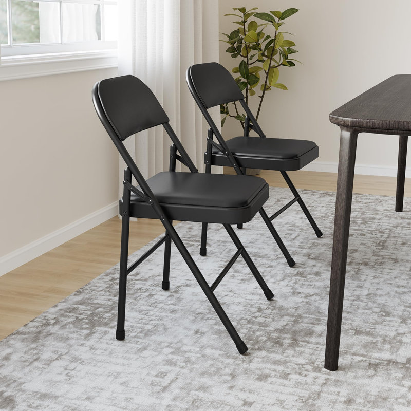 Polyurethane Patio Folding Chair Folding Chair Set, Black