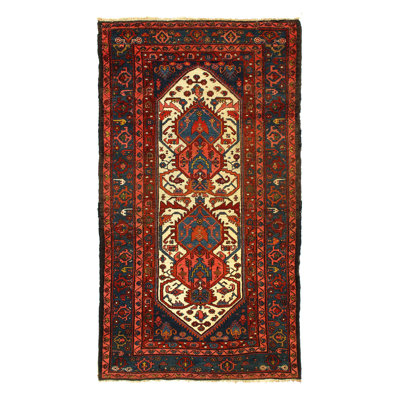 One-of-a-Kind 3'6'' X 6'2'' 1920s Wool Area Rug in