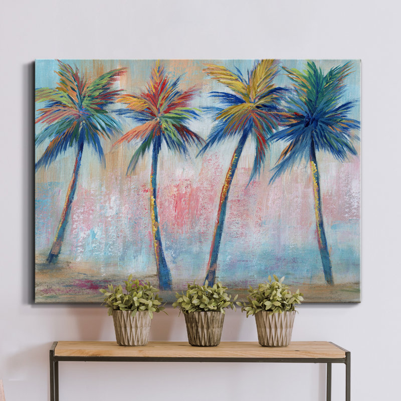 Color Pop Palms - Impression sur toile tendue, H 48 po x l 32 po x P 1 po