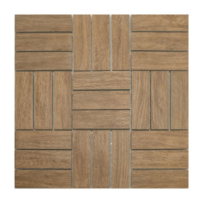 Chêne Parquet mosaïque de porcelaine mate (5 pieds carrés / carton)