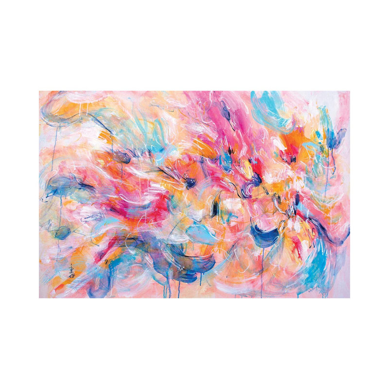 Touch The Feathers Of Your Guardian Angel By Misako Chida - Wrapped Canvas Painting by Misako Chida - Wrapped Canvas Painting