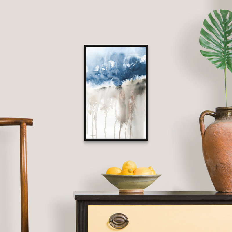 Windy Cliff I - Painting on Canvas, Black Framed, 19.7" H x 13.7" W x 1.75" D