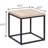 Square Wood and Metal Nightstand with Storage, Industrial Design for Living Room and Bedroom, Natural Oak Finish-595709336