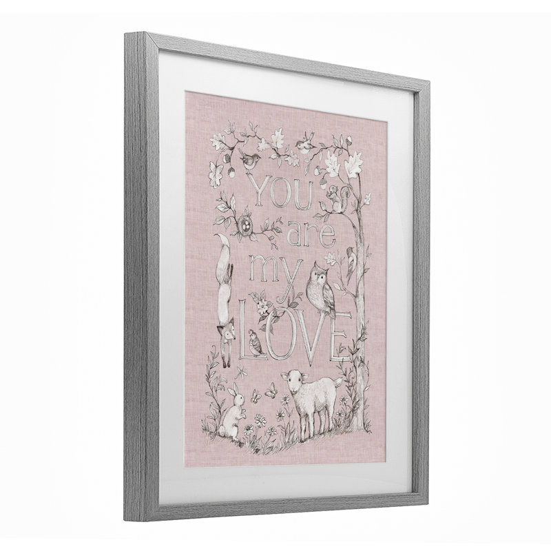 «You Are My Love», reproduction sous verre encadrée, conception de Susan Winget, H 21 po x l 17 po