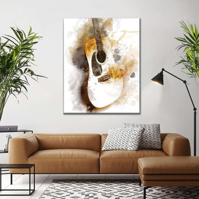 Guitare en bois Splash sur toile
