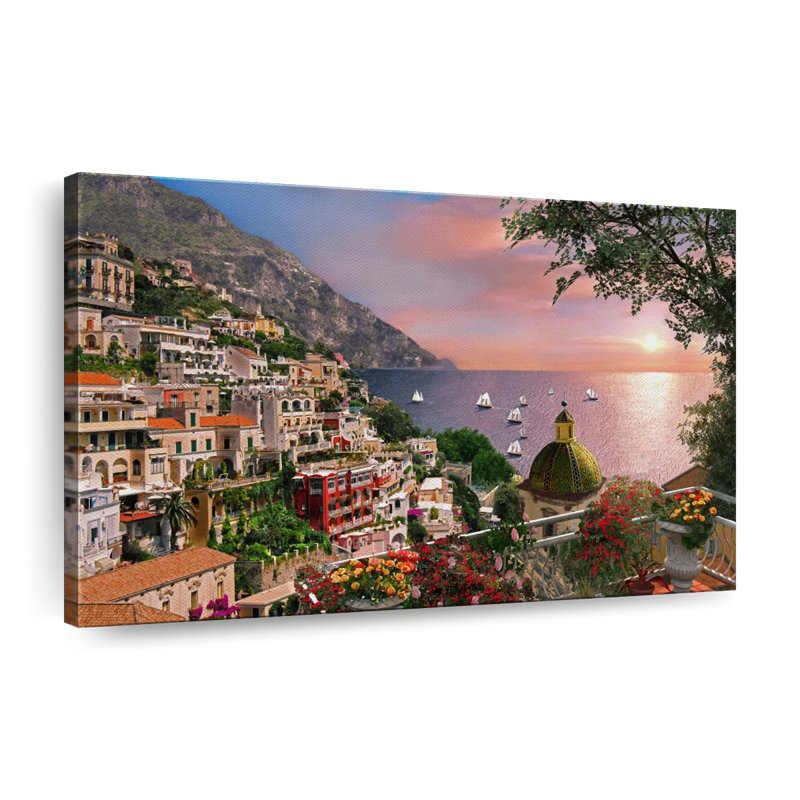 Seaside Positano, reproduction sur toile, H 8 po x l 12 po x P 1 po