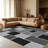 Monochrome Mosaic carpet-easy to clean, machine-washable, soft and comfortable; suitable for door mats, kitchens, living rooms, bedrooms, corridors, and laundry areas. Easy to clean, durable carpet for home decoration.-130037122