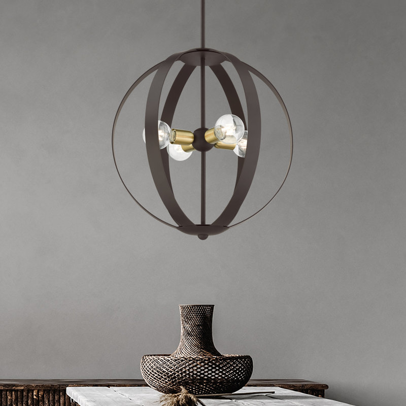 Lustre globe à 4 lumières Maubray, Bronze