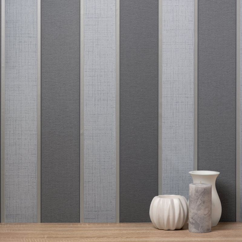 Larson Stripe Wallpaper, Charcoal