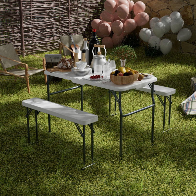 Picnic Table Set With 2 Benches