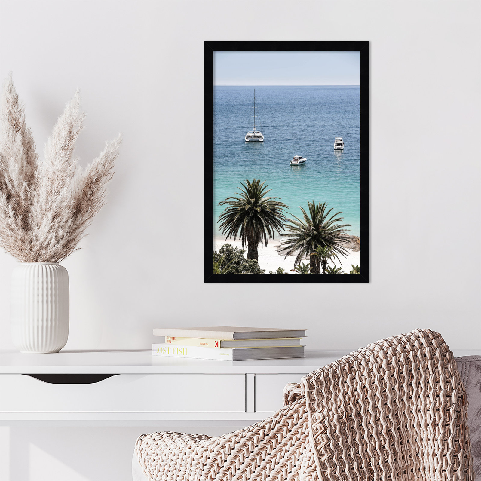 Rothschild "Camps Bay Beach" Print, Black, 21" H x 15" W