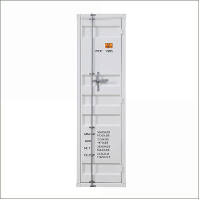 Garde-robes | Armoire industrielle en métal blanc avec serrure pleine longueur, tablette et amp; Tige suspendue | Blanc | Métal