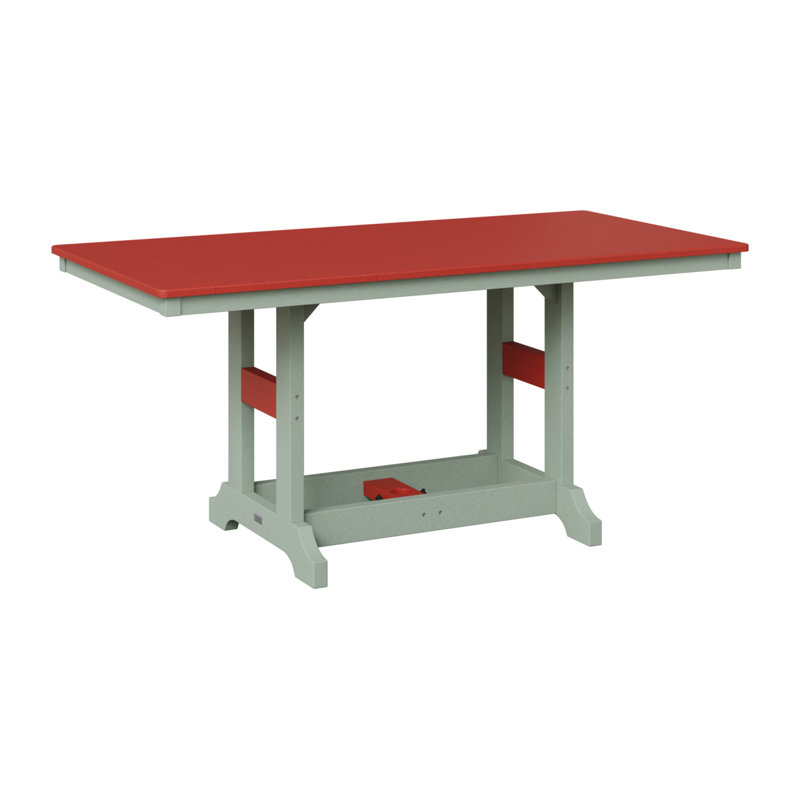 Garden Classic Outdoor Bar Table, Scarlet Red, Seafoam