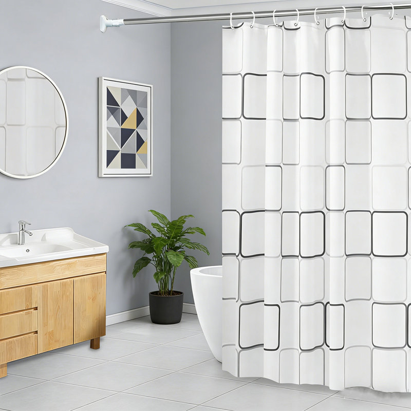 Doublure de douche en plastique - Doublure de rideau de douche en PEVA de qualité supérieure avec œillets antirouille, rideaux de douche imperméables pour salle de bain (71 po x 71 po)