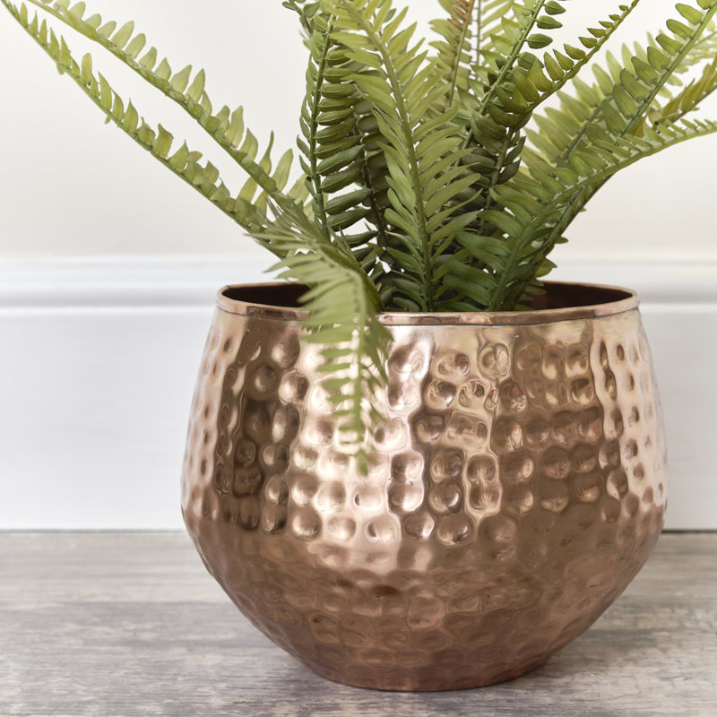 Sarana Planter, 25cm H x 21cm W x 21cm D, Copper