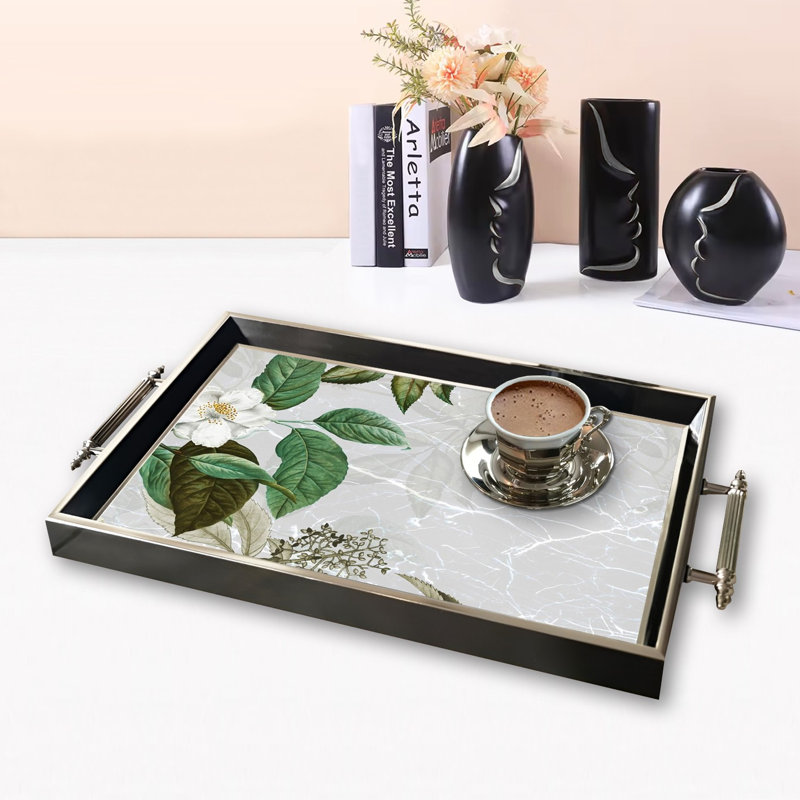 Elegant Glass Tray, 19.7 x 11.4 x 1.4 inches | 100% Durable Glass Construction | Easy to Clean with Damp Cloth | Ideal for Serving, Decorative Display, and Organizing | Stylish Addition to Home Décor