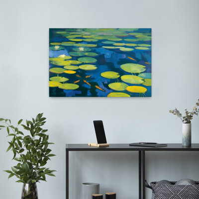 Contemporary Art Contemporary Fish Lily Animal Art by Michael Clark - Wrapped Canvas Print