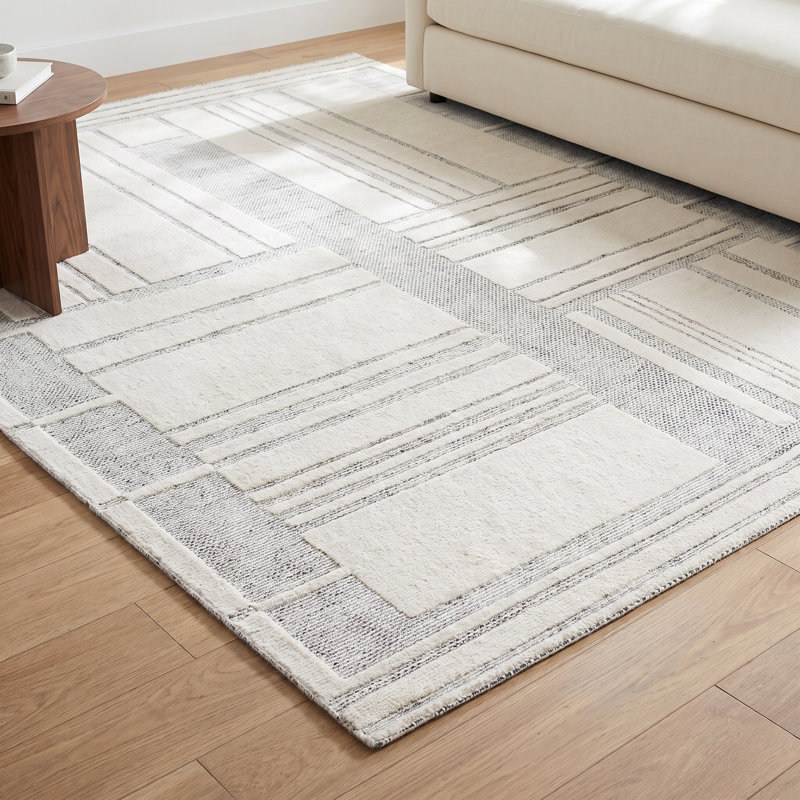 Ronaldo Hand Loomed Wool Abstract Indoor Rug, Rectangle 5'7" x 6'