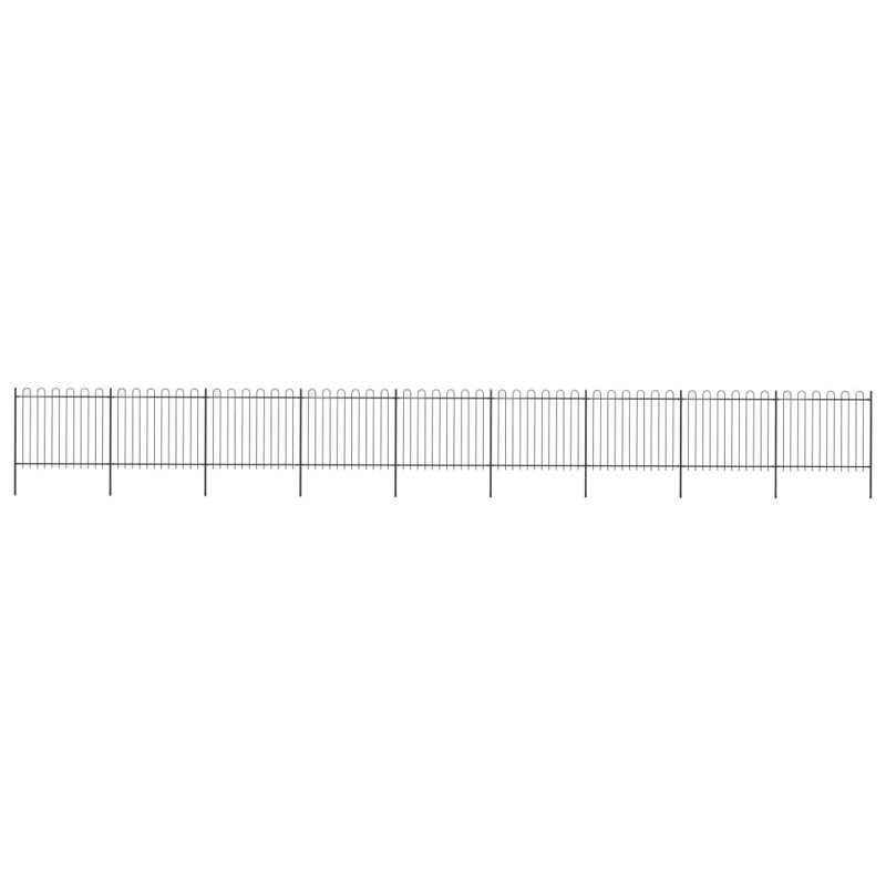 Clôture en métal noir Kimmswick, H 6,6 pi x l 50,2 pi