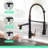 Pull Down Kitchen Sink Tap, Black And Gold, Single Lever Handle, Long-Lasting Performance Faucet, High Arc Spout With 360-Degree Rotation-1441556894