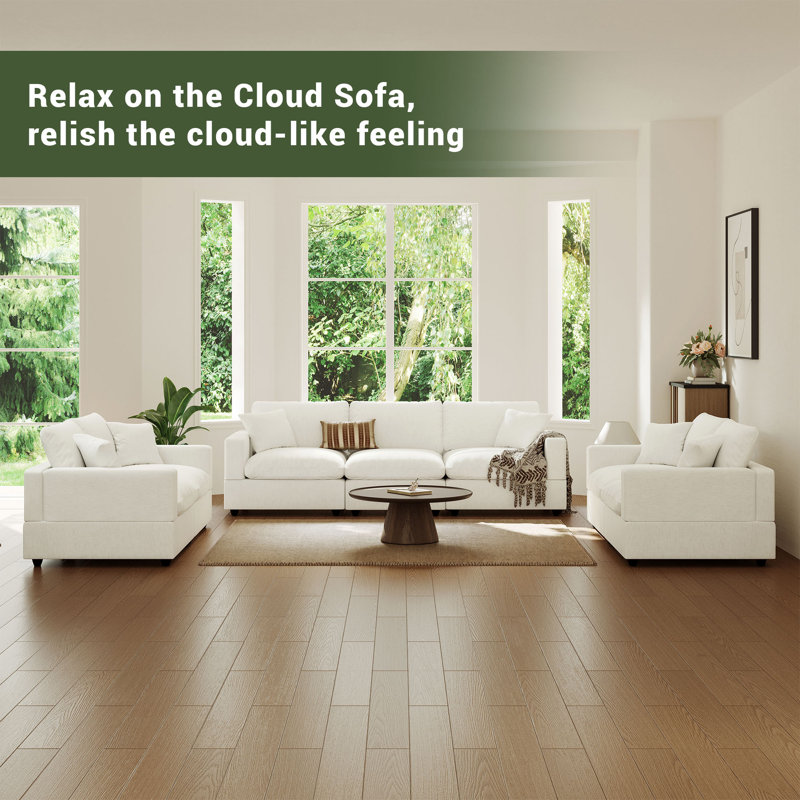 Canapé rembourré, canapé modulaire Cloud Couch, Crème, crème