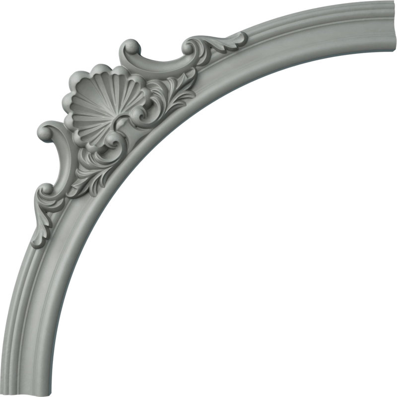 Ensemble d'anneaux de plafond coquille, H 50 po x l 50 po, Simple (1/4 d'un cercle complet)