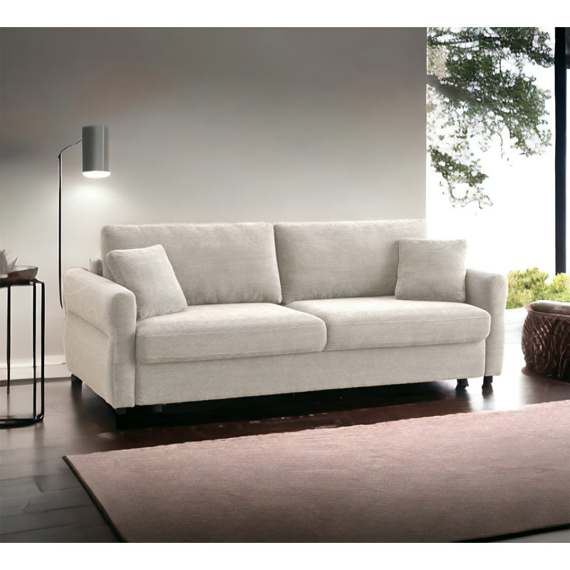 Haran Fabric Pull-Out Sleeper With Storage, Beige