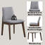 Ensemble de 2 chaises d'appoint Kaela en tissu gris clair et finition noyer