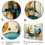 «Garick Teal Yellow Abstract Fractal Collage Melody I», reproduction sur toile-807243933-807243926