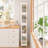 Aarn 4 Tier Folding Stackable Storage Box, Stackable Storage Drawers On Wheels, Bathroom Floor Cabinet With Doors