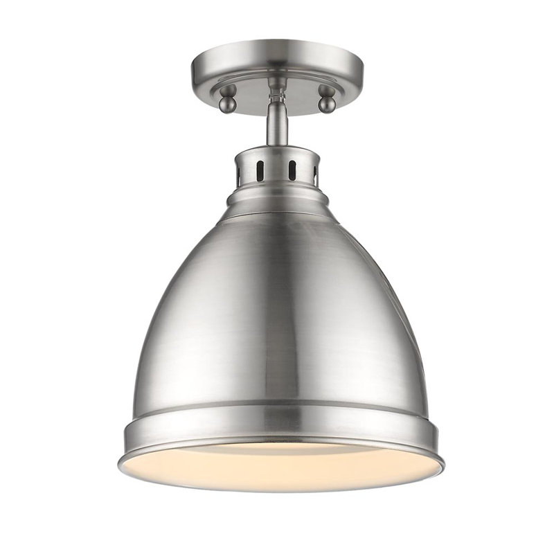 Plafonnier semi-encastré d'extérieur 1 lumière Bowdoinham, Étain, Étain