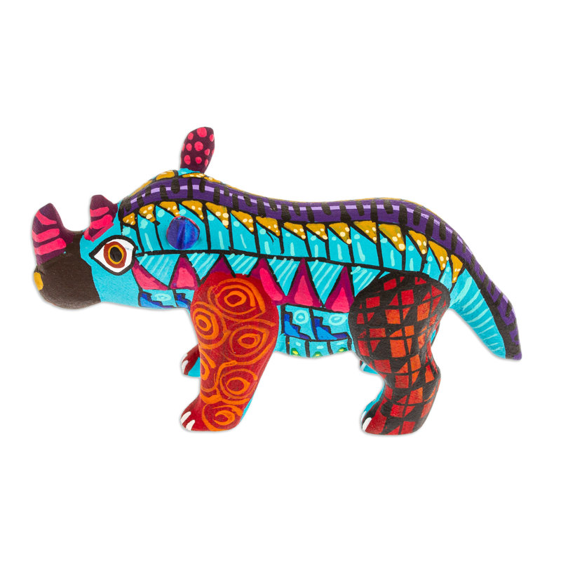 Kuehnel aigue-marine rhinocéros Alebrije