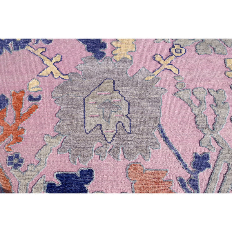 Tapis rectangulaire en laine noué à la main