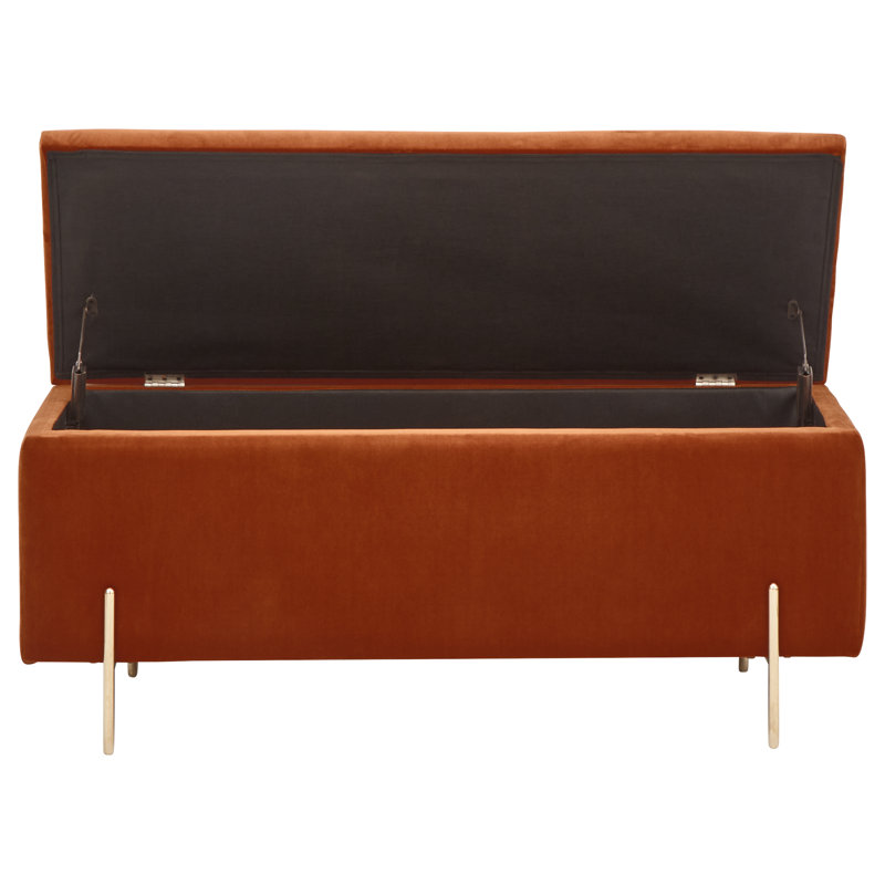 Baringer Upholstered Storage Bench, Russet