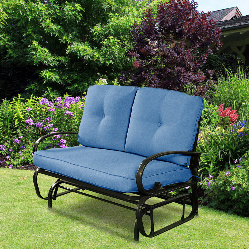 Banc d'extérieur avec coussins Suniga, Bleu