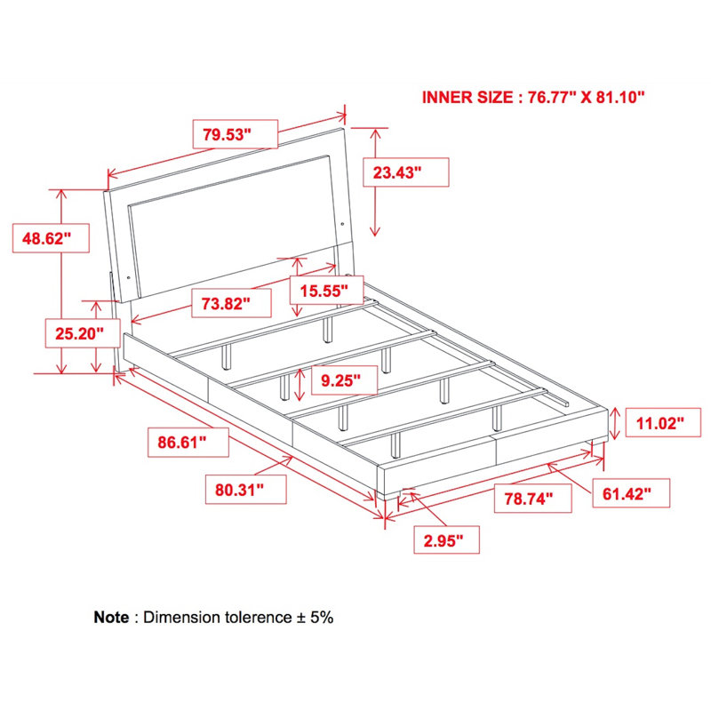 Acampo Upholstered Standard Bed, King