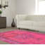 Tapis rose foncé en laine noué à la main de conception unique 2000 pi 3 pi 8 po x 6 pi 7 po Odiamehi