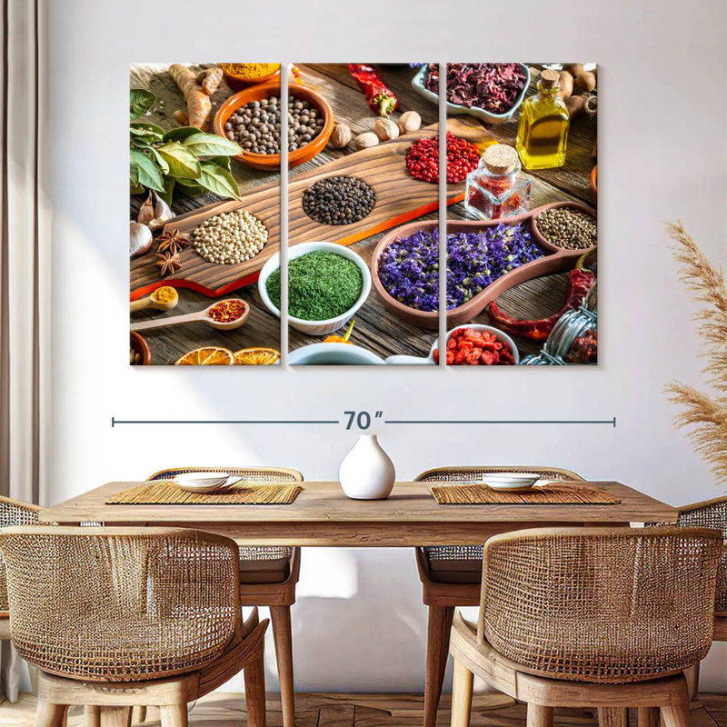 Yarlin Rustic Kitchen Herbs And Spices, 42" H x 65" W
