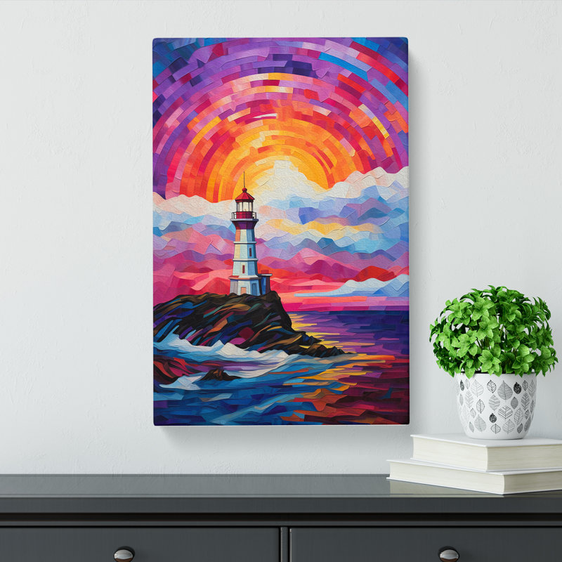 Lighthouse Colour Field - Wrapped Canvas Print, 50cm H x 35cm W x 3cm D