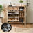 Shoe Storage Cabinet with 2 Flip Drawers, Freestanding Entryway Shoe Organizer with Adjustable Shelves, Metal Legs & Wave Pattern